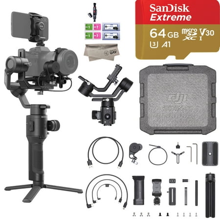 2019 DJI Ronin SC Pro Combo 3-Axis Gimbal Stabilizer for Mirrorless Cameras, Comes 64GB Micro SD, Focus Wheel, Focus Motor, Tripod, Phone Holder, and DJI Carrying Case, Up to 4.4lb (The Best Mirrorless Cameras Of 2019)