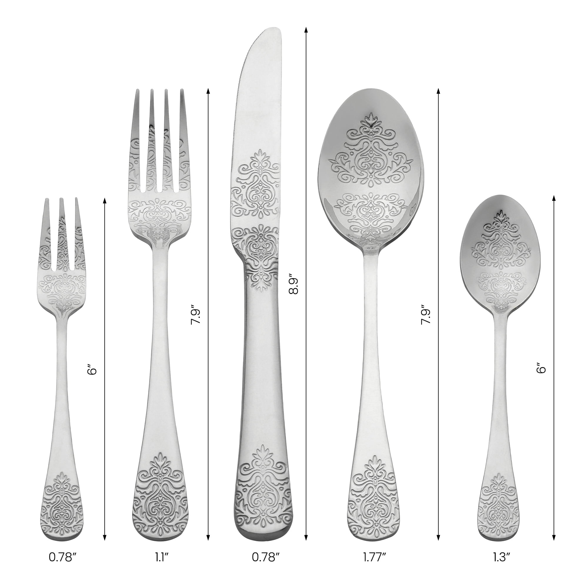 Unique Bargains 30 Pieces Modern Stainless Steel Silverware Set for 6 Silver
