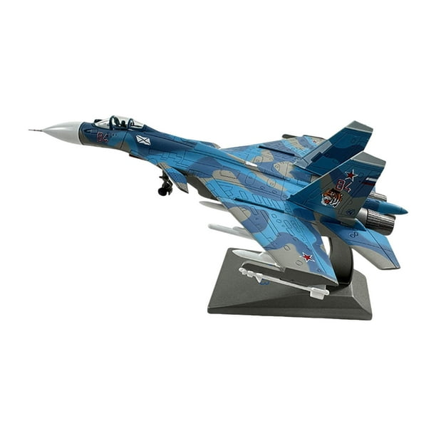 SU-33 Fighter Diecast Aloy Aircraft 1: 100 Escala de adornos de adornos Modelo de mesa para niños Decoración de la habitación del juguete