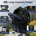 thumbnail image 3 of Lightweight Hiking Backpack 40L Large Capacity Water Resistant Backpack Daypack for Camping Travel Outdoor Men and Women,Navy,BP8015, 3 of 10