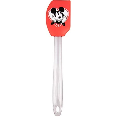 - Disney Mickey Mouse Silicone Spatula - Cute Ear Design with Stripes and Clear Handle - 11 in