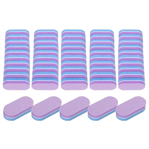 Uxcell 20pcs Pulidores de Uñas 100/180 Grano Mini Bloques de Lijado de Uñas Set Azul Púrpura