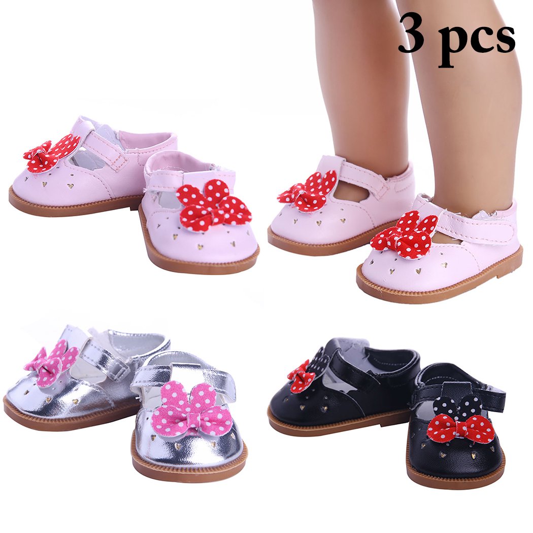 1 Paire De Chaussures De Poupée – PU – Pour Poupée 18 Pouces – Décoration Miniature – 3,9 Cm