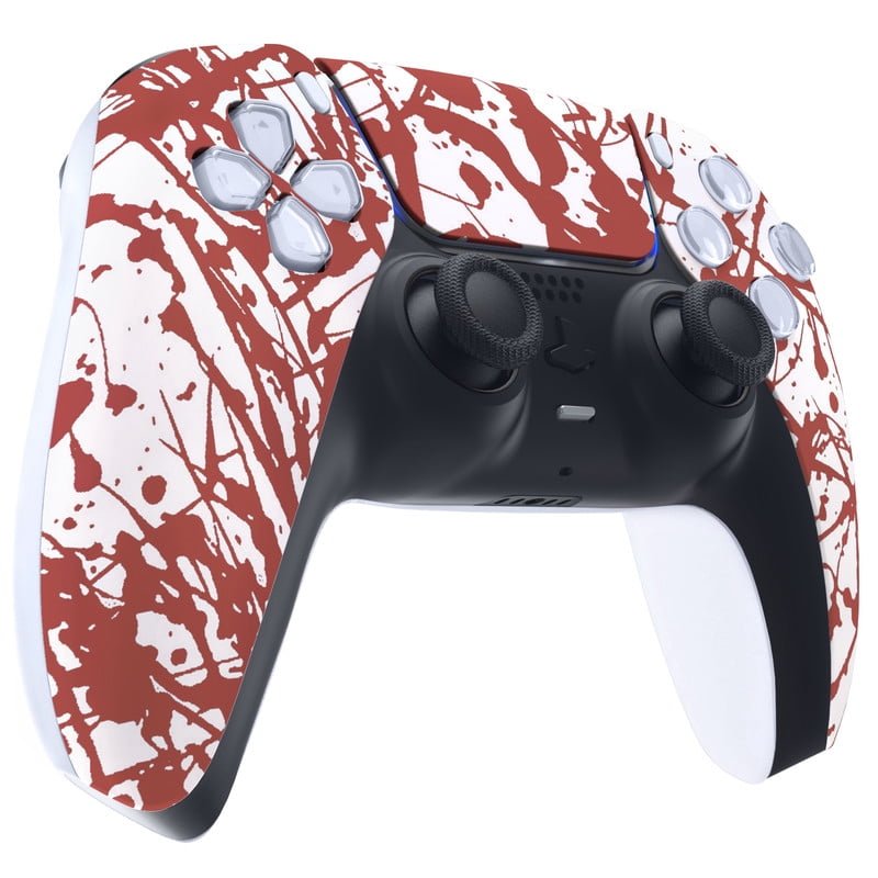 eXtremeRate Blood Patterned Touchpad Front Housing Shell Replacement Cover for ps5 Controller BDM-010/020/030/040