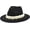 Black, variant on Female Fedora Hat with Pearl Band, Comfy Wool Wide Brim Felt Hat Vintage Panama Hat for Women