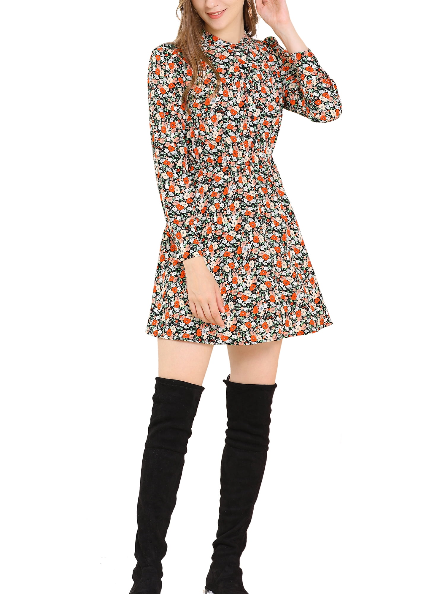Flare Mini Floral Dress 