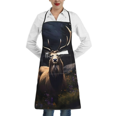 

Sikiie Regal Stag In Forest Aprons for Kitchen Cooking Aprons Chef Apron for Men Women Chef