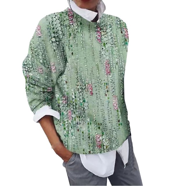 Gibobby Casual Sudadera para Mujer Sudaderas de cuello redondo para mujer estilo casual manga larga ligeras cómodas holgadas de moda sin botones(F,XL)