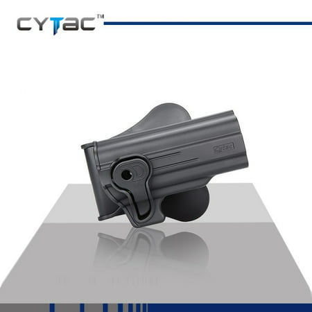 CYTAC HI POINT Paddle Holster with Trigger Release 360 degree Adjustable Cant, Polymer Holster Injection Molded for HI POINT 40 / 45 | OWB Carry, RH | 7 attachment