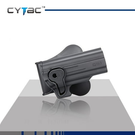 CYTAC HI POINT Paddle Holster with Trigger Release 360 degree Adjustable Cant, Polymer Holster Injection Molded for HI POINT 40 / 45 | OWB Carry, RH | 7 attachment