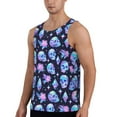 thumbnail image 2 of Gukieu star Skull flower crystal Print Men's Quick Dry Fitness Vest, Round Neck Sleeveless Fitness Bodybuilding Top-4X-Large, 2 of 7