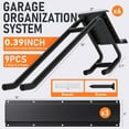 thumbnail image 5 of Behome Garage Tool Organizer Wall Mount, Heavy Duty Steel Garage Storage Rack, Max 440lbs Adjustable Garden Tool Organizer with 6 Hooks for Shovels, Power Tools, 5 of 6