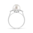 thumbnail image 2 of ANGARA South Sea Cultured Pearl Ring with Trio Diamonds in 925 Sterling Silver for Women | June Birthstone, Birthday, Anniversary, Jewelry Gift for Women | Pearl Ring, 2 of 8