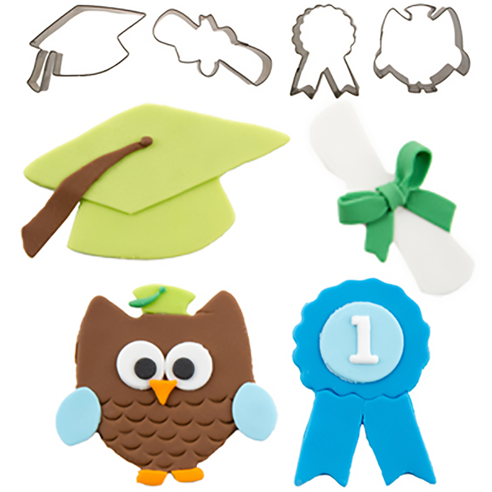 Mini Graduation Cutters by Autumn Carpenter Cutie Cupcake 4 pc