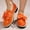 Orange, variant on Womens Pink Bow Detail Non-Slip Loafers - Glossy PU Slip-On with Thick Textured Sole, Plus Size 36-43 for Casual Daily Office Wear,Size 37
