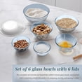 thumbnail image 5 of COOK WITH COLOR Glass Mixing Bowls with Lids, Borosilicate Mixing Bowl Set for Meal Prep, Blue, 12-Piece, 5 of 7