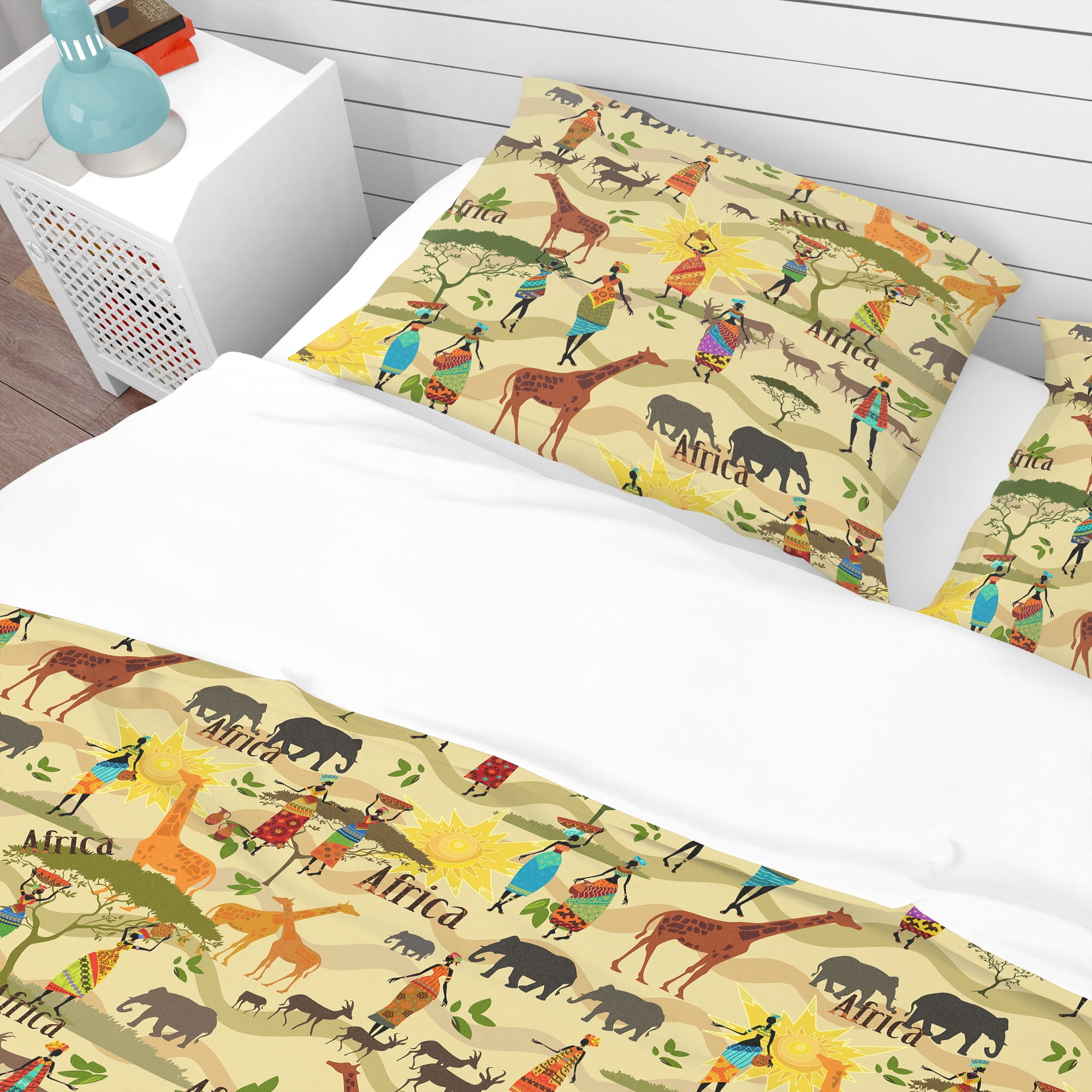 Designart 'Ethnic African Texture' Tropical Duvet Cover Set