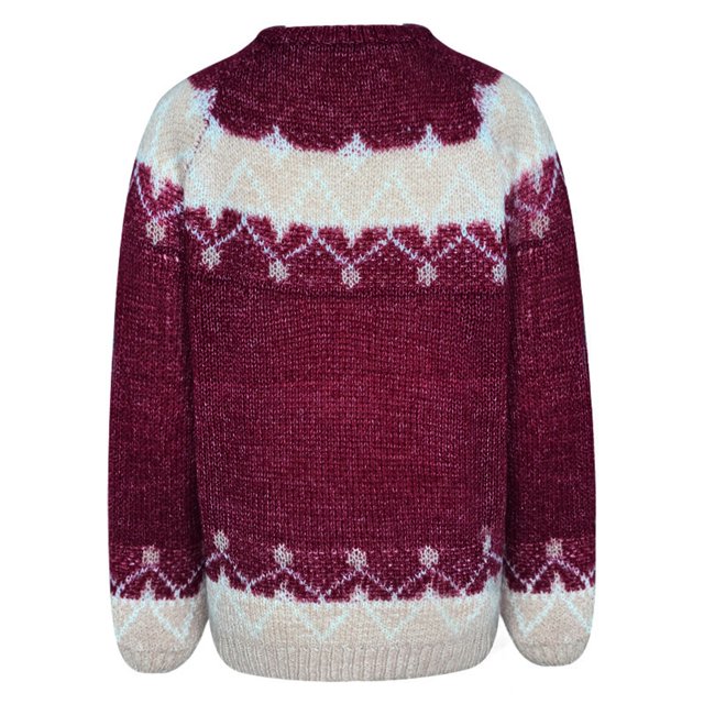 Mode Femmes Col Rond Manches Longues Imprimé Léopard Patchwork Tricoté Chandail Chaud