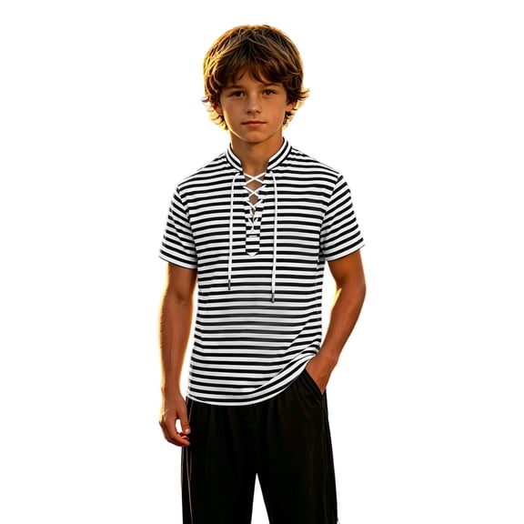 Zylarhe Boys Halloween Shirts Maritime Fun Graphic Short Sleeve Tee with Fish Design Black 7-8 Years