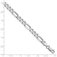 thumbnail image 2 of 925 Sterling Silver Rhodium Plated 6.5mm Figaro Chain Bracelet 8 Inch Link Bracelet for Women and Men, 2 of 2
