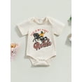 thumbnail image 2 of Wassery Baby Boys Western Clothes 3M 6M 12M Summer Casual Romper Short Sleeve  Letter Horse Print Loose Playsuit, 2 of 8