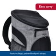 thumbnail image 4 of Mochila transportadora para mascotas Coastal Bergan gris con ventana de malla, 4 of 7