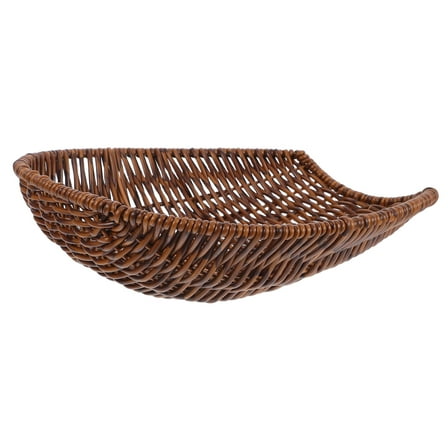 HOMEMAXS Imitation Rattan Woven Basket 21.00X21.00X6.70CM Brown