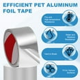 thumbnail image 3 of Uxcell 2 Pack 0.08mm PET Aluminum Foil Tape, 33 ft x 2 Inch Heavy Duty HVAC Tape Metal Duct Tapes Heat Resistant Tape Insulation Tapes with Gloves for Air Ductwork, Dryer Vent, 3 of 6