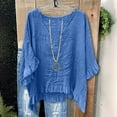 thumbnail image 6 of Women's Tops Short Sleeve V-Neck Plus Size Loose Ruffle Hem Cuffs Tee Top, 6 of 7