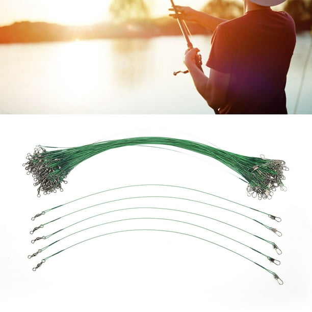 Youthink Fishing Leader, Steel Protective Fishing Wire Leader 100pcs High Hardness For Saltwater 15cm / 5.9in,20cm / 7.9in,25cm / 9.8in,30cm / 11.8in
