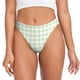 thumbnail image 1 of Balery Pistachio Green Checkboard Tangas de Algodón para Mujer con Estampado – Ropa Interior Sexy, Transpirable, G-string-3X-Large, 1 of 6