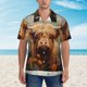 thumbnail image 2 of Balery Cute Floral Cow Camisas hawaianas de manga corta para hombre, camisas playeras de corte holgado, camisas de vacaciones con botones,Medium, 2 of 7