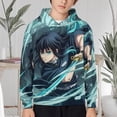 thumbnail image 3 of Demon Slayer Tokito Muichiro Kids Hoodie Cozy Hooded Sweatshirt Long Sleeve Sweater Tops Pullover Hoodies Boys Girls 6-8Y, 3 of 8