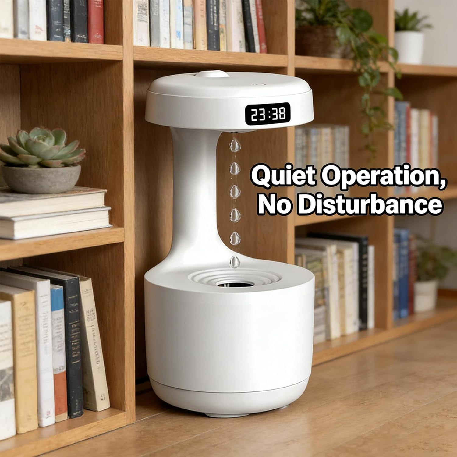 ABPETE Mushroom Anti Gravity Humidifier, Antigravity Reverse Flow Desktop Rain Water Drop Cloud Humidifier, 800ml Reverse-Flow Cool Mist Maker, Silent Design For Office Home Decor (White)