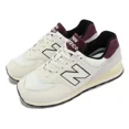 thumbnail image 1 of New Balance 574 NB Ivory Burgundy Red Men Casual Lifestyle Shoes U574YR2-D, 1 of 6