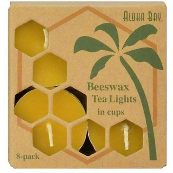 Aloha Bay - Beeswax Tea Light Candles  - 8 Ct