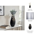 thumbnail image 3 of Teardrop Aluminum Vase for Living Room Decor - Modern Flower Vase with Textured Design for Office Table Centerpiece -  Snake Detail Accent for Room or Bedroom Display - 21", Black & Gold, 3 of 10