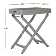thumbnail image 6 of SAFAVIEH Bardia Outdoor Patio Wicker Folding Tray Table, Grey, 6 of 7