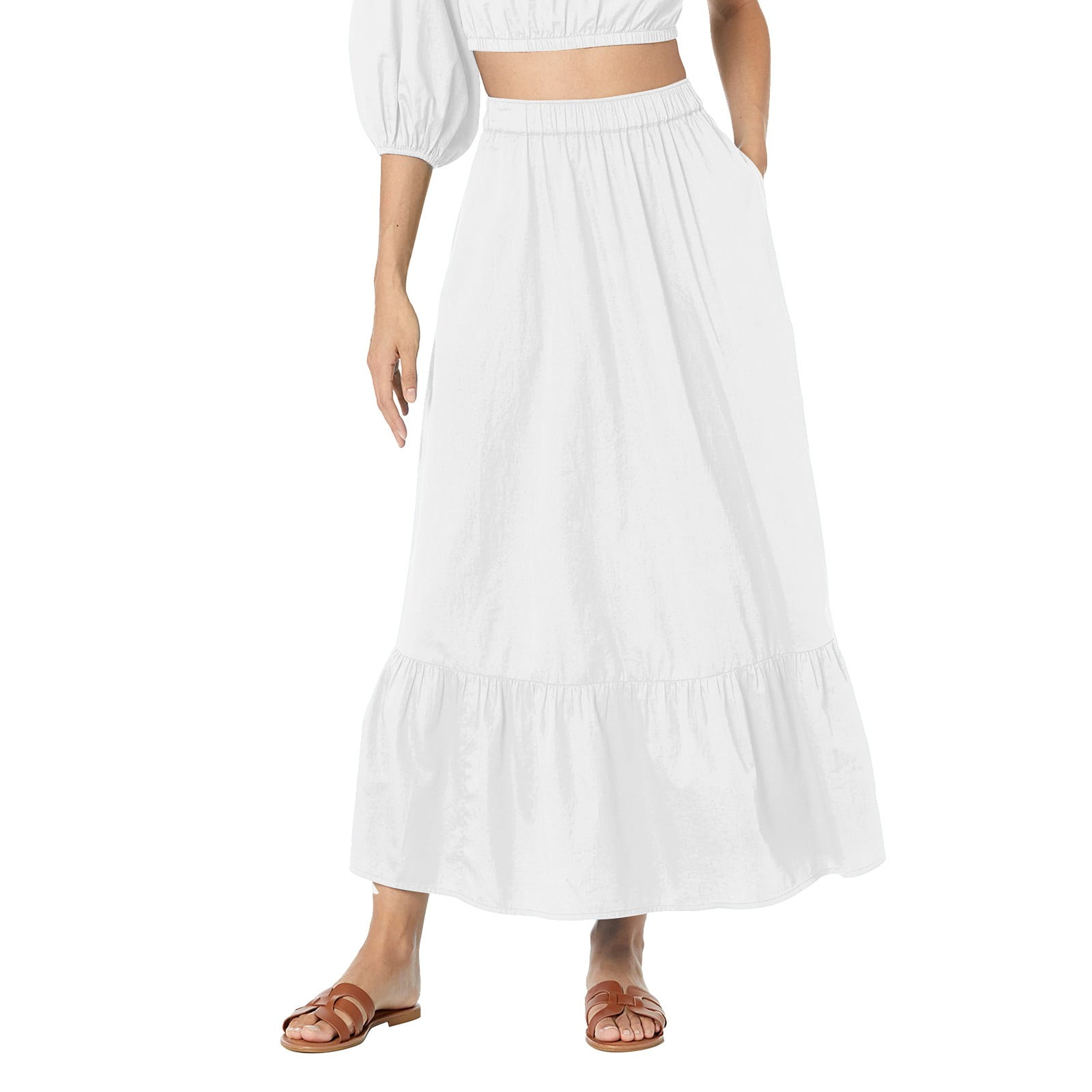Womens Skirts,Women Satin Skirts Long Floor Length High Waist Formal Prom  Party Skirts With Pockets Back Zipper Closure(XL,White) - Walmart.com