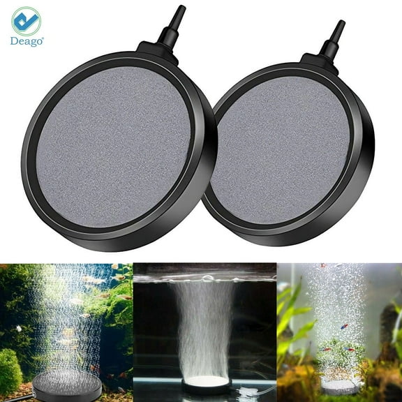 Deago 4.2-Inch Air Stone Disc Bubble Oxygen Diffuser for Aquarium Fish Tank Pond Pump Hydroponics