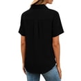 thumbnail image 2 of BUIGTTKLOP Button down Shirts for Women Short Sleeve Shirts Collared V Neck Summer Beach Tops 2026, 2 of 4