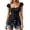a-36Black7, variant on Womens Square Neck Puff Short Sleeve Polka Dot Bow Tie Waist Peplum Blouse For Summer Date Casual Everyday Outings White M