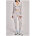 thumbnail image 5 of PISONIC Workout Sets for Women 3 Piece Long Sleeve Zip Up Jacket, V-neck Cami Tank Top, High Waisted Leggings Gym Athletic Sets, 5 of 7