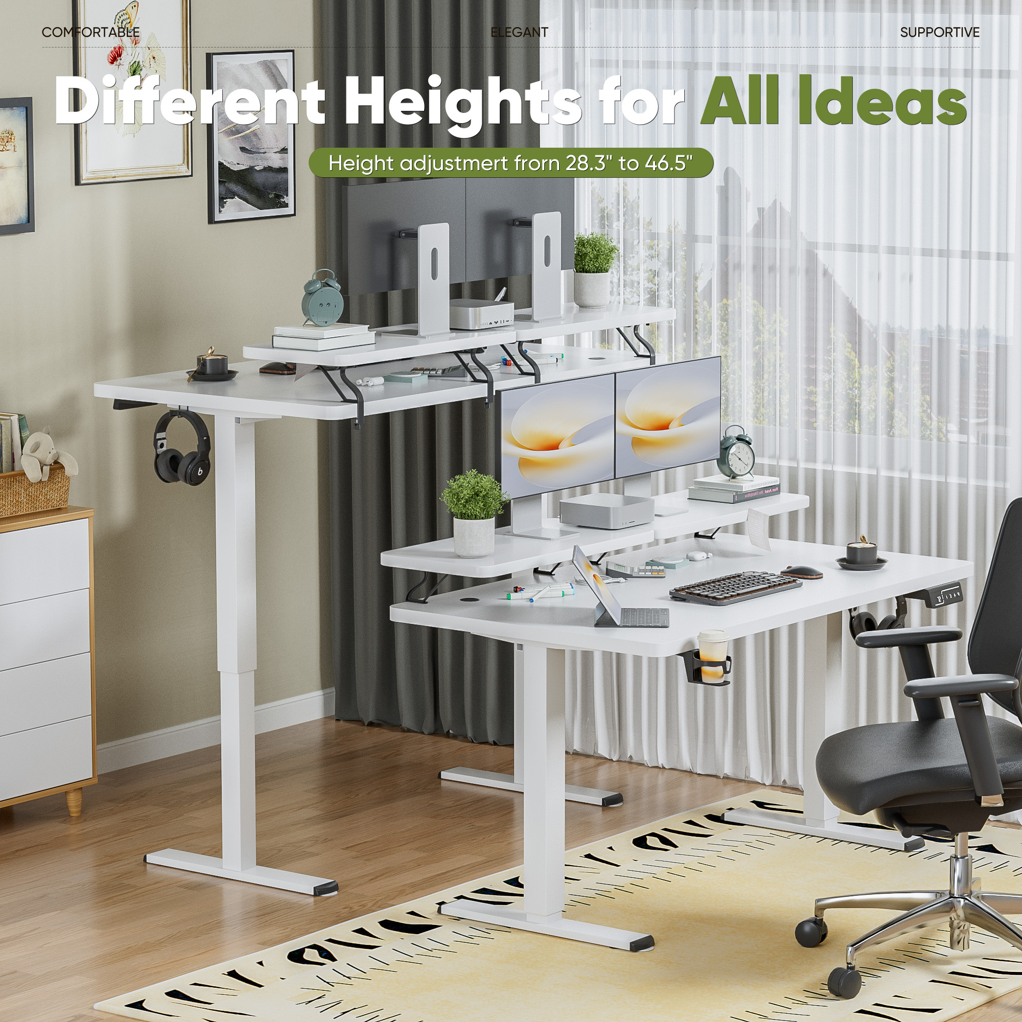 Homall 55" Electric Standing Desk with Monitor Stand photo 4