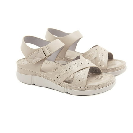 

DAFENGEA Women s Arch Support Anti-slip Platform Sandals Sport Hiking Sandals Adjustable Strap Buckle Slides Comfort Footbed Open Toe Wedge Sandals for Womens