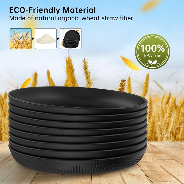 GPED 9-Inch Wheat Straw Dinner Plates Set of 8 photo 7