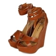 thumbnail image 5 of New Women Breckelles Vivi-24 Leathrette Open Toe Strappy Platform Wedge Sandal, 5 of 6