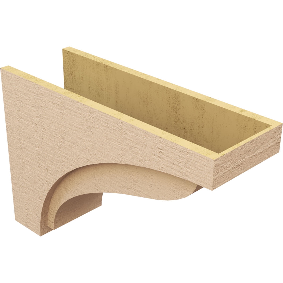 9"W x 27"D x 18"H Classic Helena Rough Cedar Woodgrain TimberThane Corbel, Primed Tan