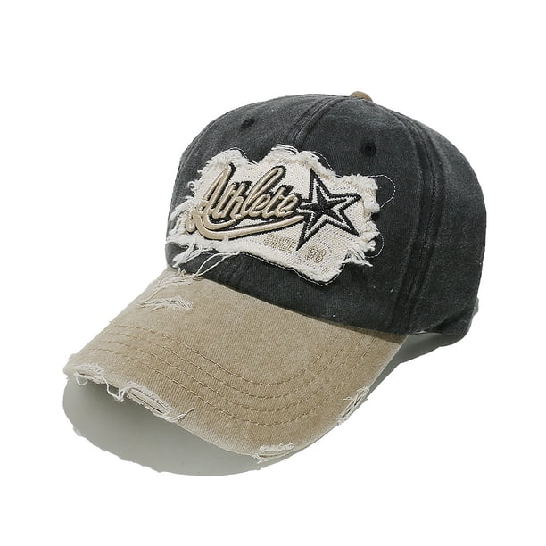 Gorra de béisbol vintage de algodón lavado con parche desgastado