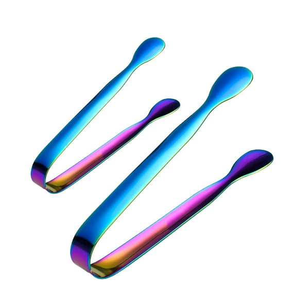Grandest Birch 2Pcs Stainless Steel Ice Cube Sugar Tongs for Tea Party Coffee Bar Food Serving Mini Durable Convenient Easy to Use